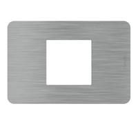 BTICINO MatixGO Placca materiale tecnopolimero Steel JA4819ES Placca MatixGO 2 moduli centrati