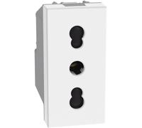 BTICINO MatixGO Presa di corrente bipasso standard italiano 1 modulo Bianco SJW4180F Presa bipasso 2P+T 16 A 250Vac, interasse 19 mm e 26 mm