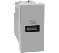 Caricatore USB con una porta tipo C MatixGo assiale Bticino JG4192C silver