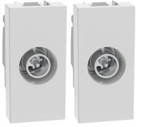 BTICINO MatixGO Presa TV 1 modulo Bianco JW4202P14 Presa coassiale passante, attenuazione, 14dB (Confezione da 2)