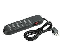 Multipresa Bticino Slim 6 prese bipasso interruttore luminoso antracite spina 10A 3630GB
