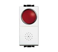 Pulsante NO + portalampada rosso Bianco Living Light bticino N4038R