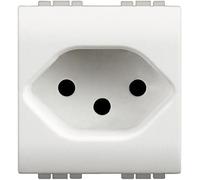 BTicino N4164/13 Livinglight Presa 10A, Svizzera, Bianco