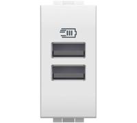 Bticino Caricatore USB Livinglight N4191AA 2 porte Tipo A ricarica fino a 15W Bianco