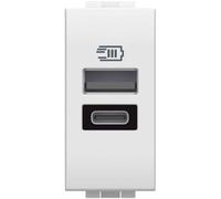 Bticino N4191AC living light caricatore USB tipo A+C 1 modulo 15W colore Bianc