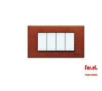 Bticino N4804LCA Placca 4 posti living light ciliegio amer
