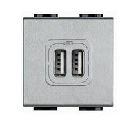 BTICINO LIGHT NT4285C2 CARICATORE USB 2 POSTI X CELLULARE SMARTPHONE TABLET