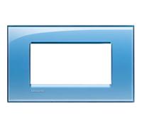 Placca 4 posti Azzurro Bticino Living LNA4804AD