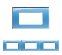 Bticino Piastra Livinglight, blu intenso, 4 moduli, forma rettangolare (Confezione da 4)