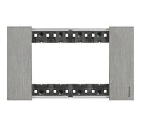 Placca Bticino Living Now 4 Moduli colore Acciaio KA4804ZG