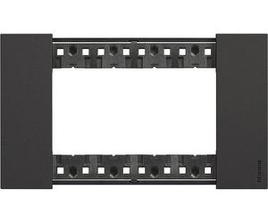 BTicino PLACCA 4 POSTI LIVING NOW COLORE NERO