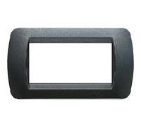 Living Int. - Placca 4 posti acciaio scuro plastica - L4804PA