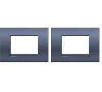 BTicino Placca Livinglight Air 3 Moduli, Blu (Confezione da 2)