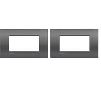 Bticino Placca Livinglight Air 4 Moduli, Grigio (Confezione da 2)