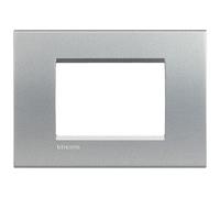 BTicino Livinglight Placca 3 moduli quadra Tech Grigio