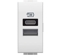 Bticino N4191AC living light caricatore USB tipo A+C 1 modulo 15W colore Bianc