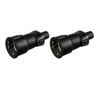 BTicino S2019GE Presa Volante in caucciù Bimateria, 2P+T, Standard Tedesco e Francese, 16A, 3500 W, 250 V, Nero (Confezione da 2)