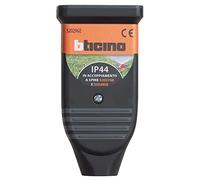 BTicino S2029GE Presa 10/16A in caucciù bimateria, standard IP44, ideale per spine piccole e grandi, Nero