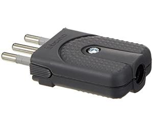 Bticino S2465TGE Kit, Spina Corner Salvaspazio 2P+T 10A, Spinotti Orientabili, Antracite