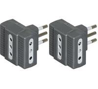 BTicino S3603G Tris Kit Adattatore, 3 Prese, Spine 10 A, Antracite 1 pezzo) (Confezione da 2)