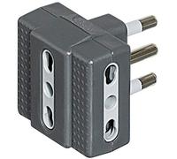 BTicino S3604G Kit Adattatore Tris, 3 Prese Bipasso, 10/16 A e Spina 16 A, Blister 90x122 mm, Antracite