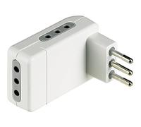 Adattatore Bticino salvaspazio Corner 3 prese 10A e spina 10A bianco S3605DE