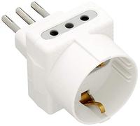 BTicino S3610D Adattatore Tris con 1 Presa Tedesca 2 Prese, 10A, Colore Bianco, 1500 W, 250 V
