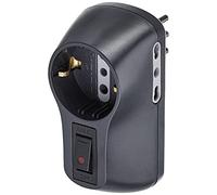 BTicino S3610GB Adattatore Safe Presa Multipla a 3 posti, con 1 Presa Schuko Standard Tedesco, 2 Prese Bivalenti 10/16A e Interruttore Automatico Luminoso di Sicurezza, colore Antracite