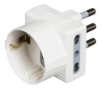 BTicino S3611DE Adattatore TRIS 1 Schuko 2 prese bipasso 10/16A bianco 250V
