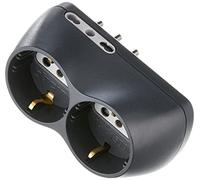 BTicino S3614G Adattatore B4, Bipasso 10/16A e 2 Prese P30, Spina 16A, 1500 W, 250 V, Nero