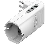 BTicino S3615DE Adattatore salvaspazio Corner-2 prese 1 presa tedesca tipo P30-spina colore bianco, 10A