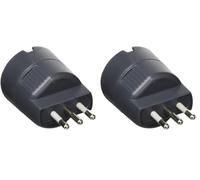 BTicino S3623GE Adattatore Presa Tedesca, Grigio (Antracite), 250 volt, 10A (Confezione da 2)