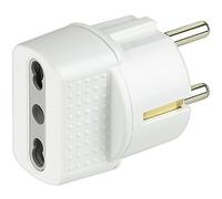 BTicino S3625DE Adattatore con Spina Tedesca e Presa Bipasso, Bianco