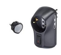 Bticino S3625GA Luce On-off Manuale con Funzione Crepuscolare Automatica, 250 V, Nero & S3610GB Kit Adattatore Safe 1 Presa Standard Tedesca