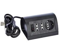 Bticino S3711GB Ciabatta Multipresa da Scrivania/Tavolo con Interruttore Luminoso, Nero