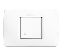 Bticino S4003CAB Apparecchio Luna, Kit Premontato con Deviatore 2 moduli, Supporto e Placca, Colore Bianco Completo di supporto e placca