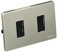 Bticino S503/12XS Magic Kit, Supporto e Placca, 2 Moduli, Alluminio Oxidal