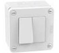 Scatola Bticino MatixGO 2 moduli IP40 con interruttore e falso polo bianco 28402W1