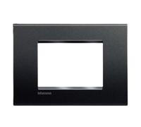 Bticino Serie Livinglight Placca Quadra 3 Moduli in Tecnopolimero per Impianti Civili - CONFEZIONE: 1 pz., Numero Posti: 3 posti, Colore: Antracite