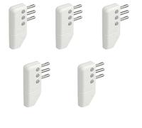 Bticino SET 5 PZ Spine corner a squadra 2P+T 10A salvaspazio con spinotti orientabili in linea o a squadra Bianco