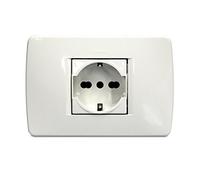 BTicino S4140CAB Luna Premont Kit Presa Standard Tedesco/Bipasso, Bianco