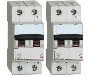 Bticino SFC810NC25 Interruttore Magnetotermico Modulare BTDIN-RS, per il Comando, la Protezione Contro i Cortocircuiti e Sovraccarichi ed il Sezionamento di Circuiti Elettrici, 2 Moduli DIN