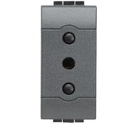 BTicino SL4113F Livinglight Presa, 2P+T, 10 A, 250 Va.c., Antracite