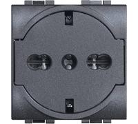 BTicino SL4140V16FF Livinglight Presa Universale, Flat, Antracite