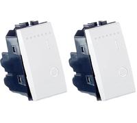 BTicino SN4002NF Livinglight Interruttore Bipolare, Bianco (Confezione da 2)