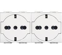 BTicino SN4140V16FF Livinglight Presa Universale, Flat, Bianco (Confezione da 2)