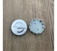 BTIQSA 4 Pezzi Coprimozzo, per Opel Corsa E F A B C D Gsi Turbo Cors OPC Line 58mm Coprimozzi Impermeabile Antipolvere Coprimozzi Auto Copricerchi Ruota Badge Accessori,Silver