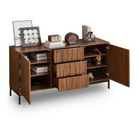 BTM Credenza da Cucina 150cm in Rovere con Cassetti Dispensa per Stoviglie Armadio Comò da Ingresso Stretto Stile Vintage