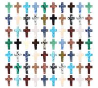 BTMDECOR 50/75 pezzi di pietra di cristallo a forma di croce bulks 1 '' pietra preziosa naturale a forma di croce pietre di preoccupazione fascino palma tasca quarzo regalo San Valentino Pasqua Decor