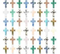 BTMDECOR 50/75 pezzi di pietra di cristallo a forma di croce bulks 1 '' pietra preziosa naturale a forma di croce pietre di preoccupazione fascino palma tasca quarzo regalo San Valentino Pasqua Decor